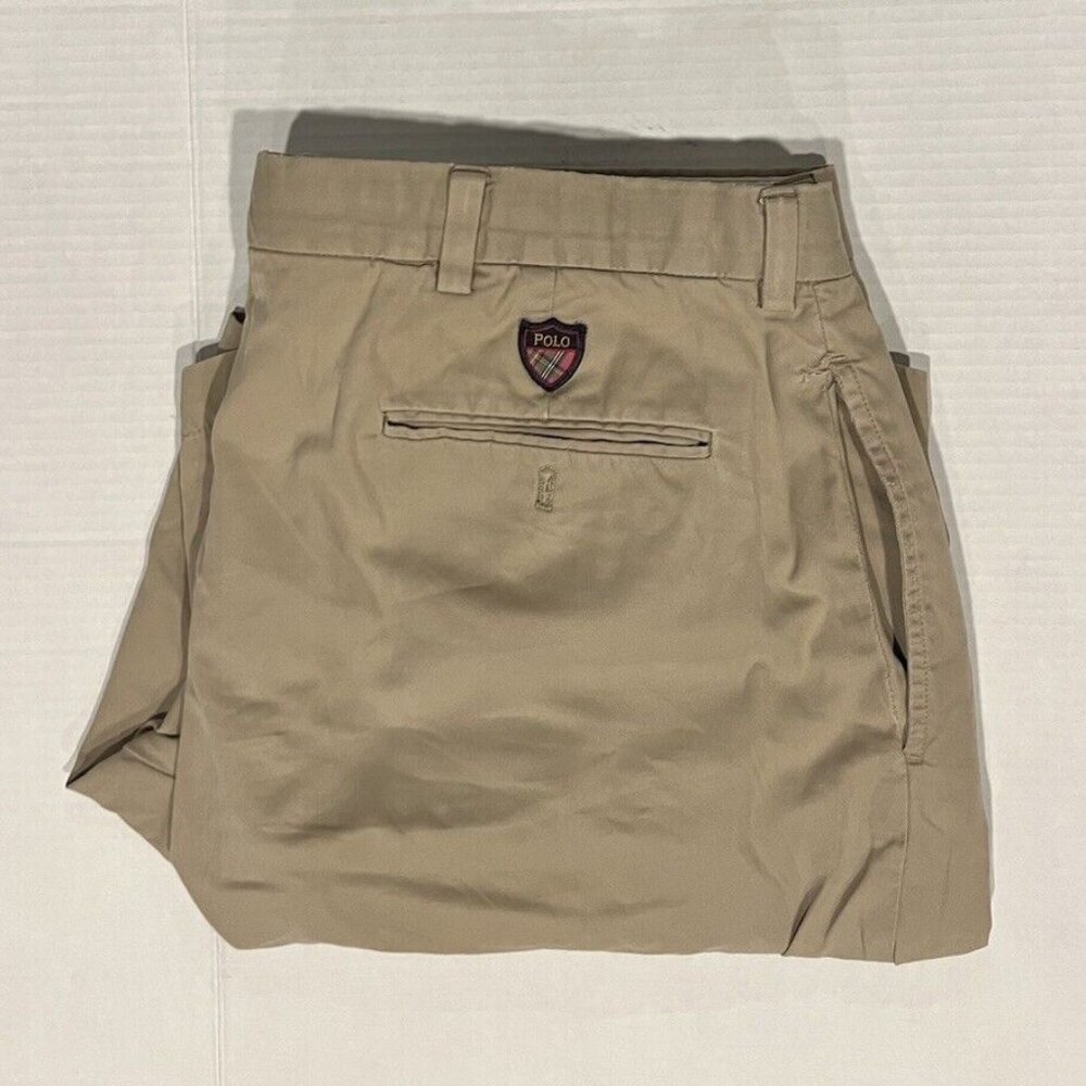 Polo Golf Ralph Lauren Fairway Cotton 38 Tan Flat Front Khaki Short‎